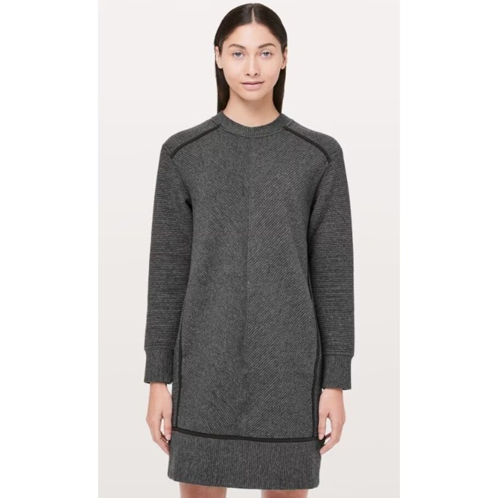 Lululemon On Repeat Dress Womens 4 Heathered Core Dark Grey Black Sweater